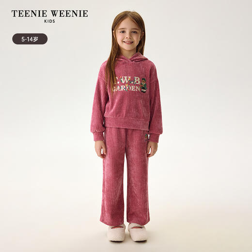TeenieWeenie Kids小熊童装秋冬童宽松直筒雪尼尔阔腿裤TKTM248953I 商品图1