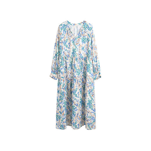 * 绽放571朵/【苏木系列】亚麻苏木印花宽松法式长袖文艺度假连衣裙 商品图4