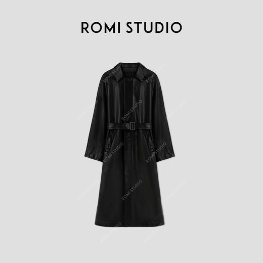 ROMI STUDIO“棕标甄选”全植揉羊皮薄软挺阔手工长款皮衣 441P9026 商品图0