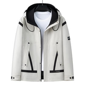 【实体店同款】【新款DPX】大依优型大码男装连帽夹克加肥加大休闲夹克胖子宽松外套上衣户外