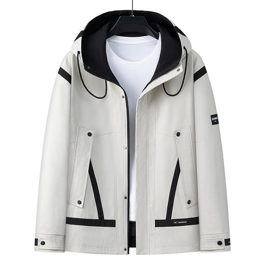 【实体店同款】【新款DPX】大依优型大码男装连帽夹克加肥加大休闲夹克胖子宽松外套上衣户外 商品图0