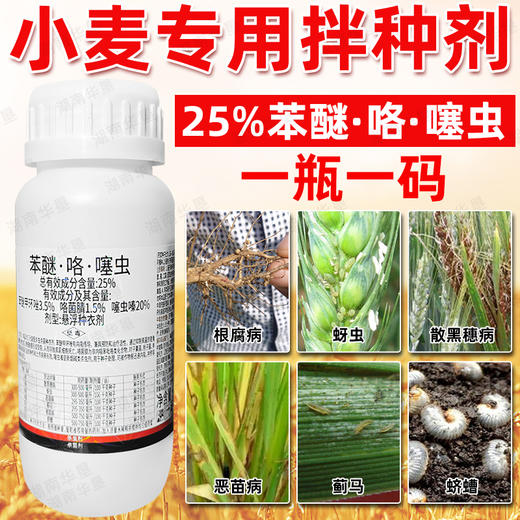 小麦专用拌种剂种衣剂苯醚甲环唑胳菌腈噻虫嗪蚜虫蛴螬根腐防病虫 商品图3