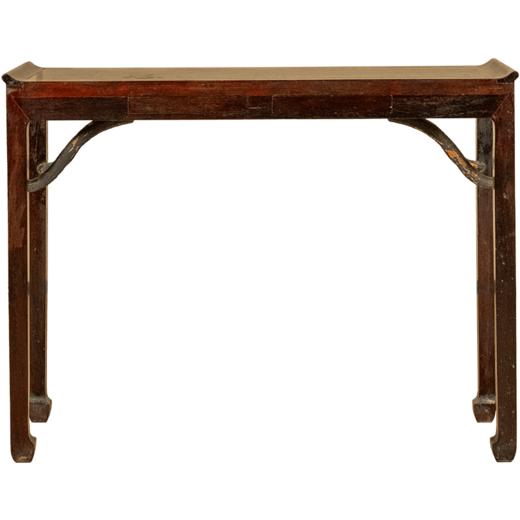 清 红木暗屉霸王枨带翘头四面平条桌 商品图5