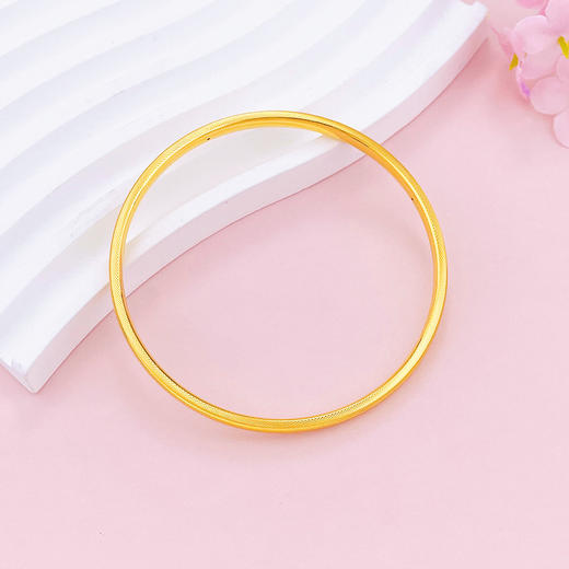 【限时克减150元】足金 【精品】3D硬金空心CNC猫眼手镯（面宽约3.8-4.2mm，厚约2.6mm）(AR3DSZ00023)（预售产品下单后不退款不退货不换货不补差价） 商品图1