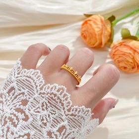 【限时克减150元】足金999 #皇冠 5G黄金镂空活口戒指女王皇冠圈戒活口圈戒(AG5GJZ00257)（预售产品下单后不退款不退货不换货不补差价）