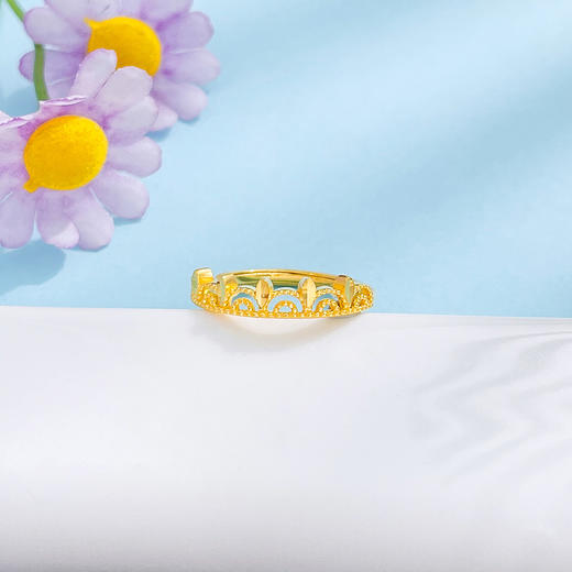 【限时克减150元】足金999 #皇冠 5G黄金镂空活口戒指女王皇冠圈戒活口圈戒(AG5GJZ00257)（预售产品下单后不退款不退货不换货不补差价） 商品图2