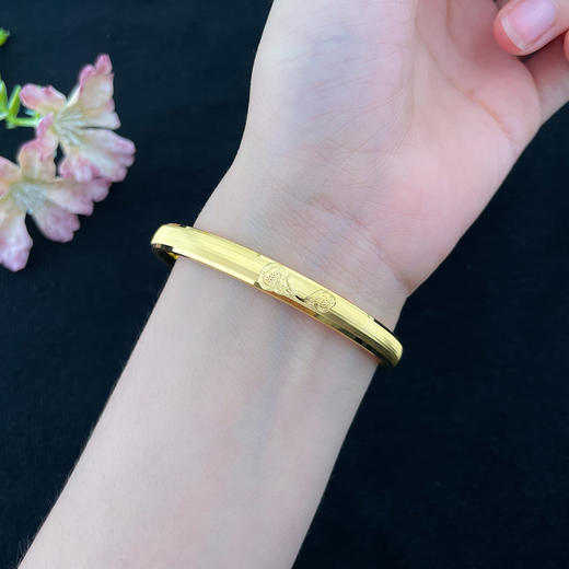 【限时克减150元】足金 【精品】无氰5D硬金空心固口祥云如意葫芦手镯（面宽约5.6-6.0mm，厚约3mm)(AR5DSZ00013)（预售产品下单后不退款不退货不换货不补差价） 商品图3