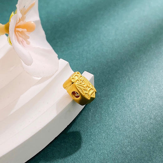 【限时7.5折】【定价黄金】足金 【精品】3D硬金空心仿古法手串配件一鸣惊人知了金蝉转运珠Diy手串配件(AU3DSC00012)（预售产品下单后不退款不退货不换货不补差价） 商品图1