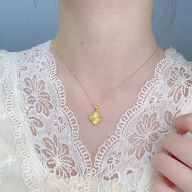 【限时克减150元】足金999.9 # 【精品】空心吊坠小幸运镭射四叶草吊坠（不含链，面宽约：13.2*12mm)(DZ00788)（预售产品下单后不退款不退货不换货不补差价）