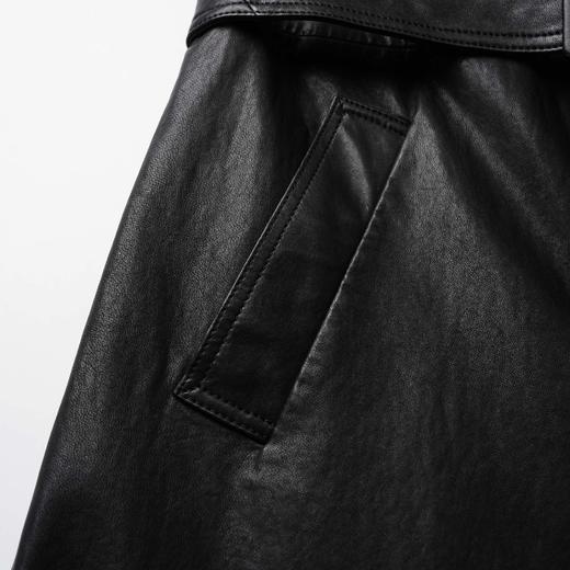 ROMI STUDIO“棕标甄选”全植揉羊皮薄软挺阔手工长款皮衣 441P9026 商品图2