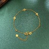 【限时克减150元】足金999 5G黄金三花调节手链鱼鳞四叶花调节手链(AG5GSL00151)（预售产品下单后不退款不退货不换货不补差价） 商品缩略图0