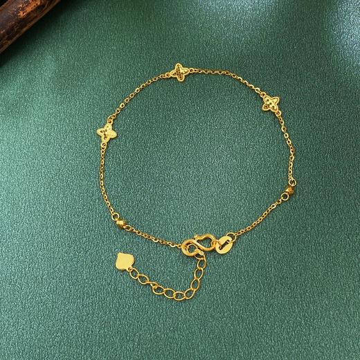 【限时克减150元】足金999 5G黄金三花调节手链鱼鳞四叶花调节手链(AG5GSL00151)（预售产品下单后不退款不退货不换货不补差价） 商品图0