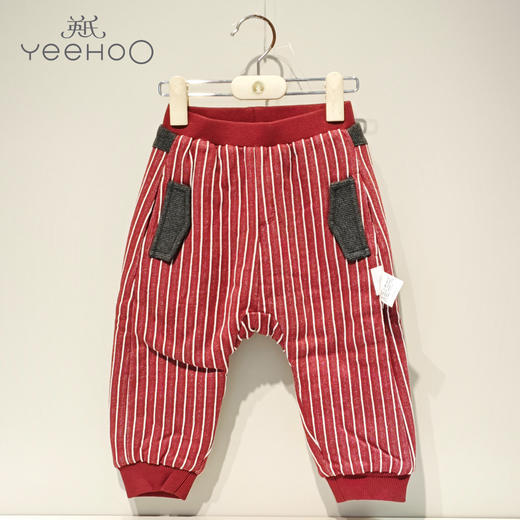 英氏-童衣类（冬）D0英针长裤 绛红 100CM 商品图0