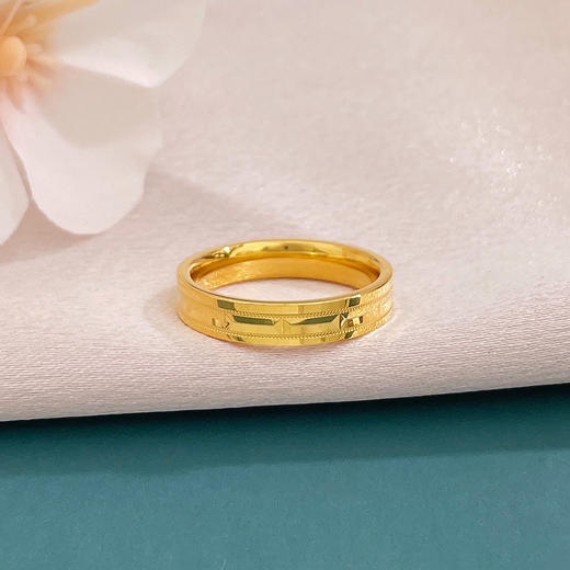 【限时克减150元】足金999 5G黄金空心固口戒指条纹圈戒固口圈戒(AG5GJZ00253)（预售产品下单后不退款不退货不换货不补差（预售产品下单后不退款不退货不换货不补差 商品图1