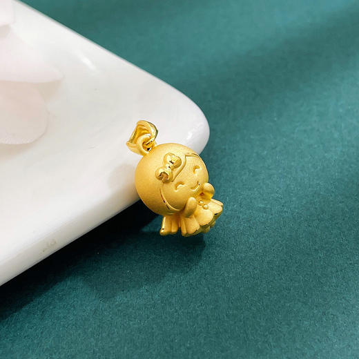 【限时7.5折】【定价黄金】足金 #卡通 #儿童/宝宝 【精品】3D硬金空心天使宝宝吊坠幸运小天使卡通吊坠(AR3DDZ00151)（预售产品下单后不退款不退货不换货不补差价） 商品图2