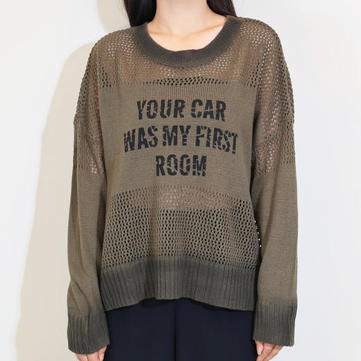 半身缘女装 秋季针织镂空字母印花毛衫243113U01213269 商品图1