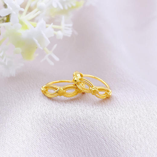 【限时克减150元】足金999 #热卖 5G黄金镂空花丝耳饰耳圈(AG5GES00136)（预售产品下单后不退款不退货不换货不补差价）（预售产品下单后不退款不退货不换货不补差价） 商品图1