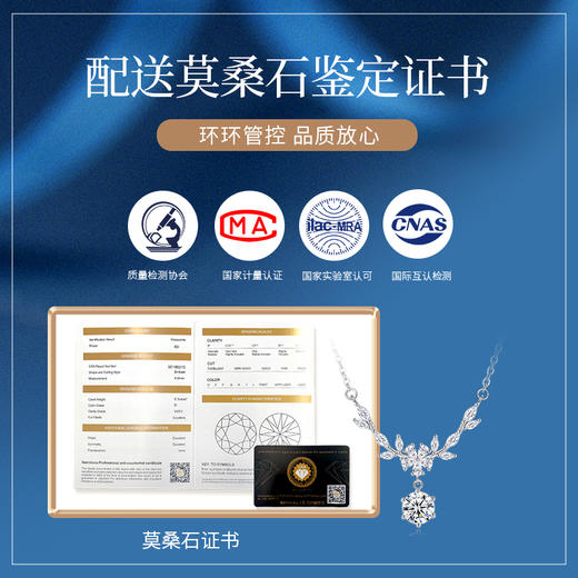 Winy925纯银一克拉繁花项链送女友闺蜜节日生日礼物 商品图4