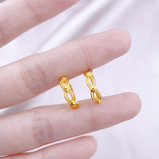 【限时克减150元】足金999 #热卖 5G黄金镂空花丝耳饰耳圈(AG5GES00136)（预售产品下单后不退款不退货不换货不补差价）（预售产品下单后不退款不退货不换货不补差价） 商品图2