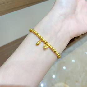 【限时克减150元】足金999.9 #两世欢 # 古法两世欢手串圆珠弹力绳手串（珠约3.8mm，周长约16-17cm）(AVGFSCW00007)补差价）预售产品下单后不退款不退货不换货不补差价