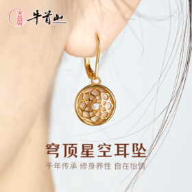 牛首山穹顶星空耳坠925纯银复古轻奢高级感镶锆石送女友闺蜜礼物