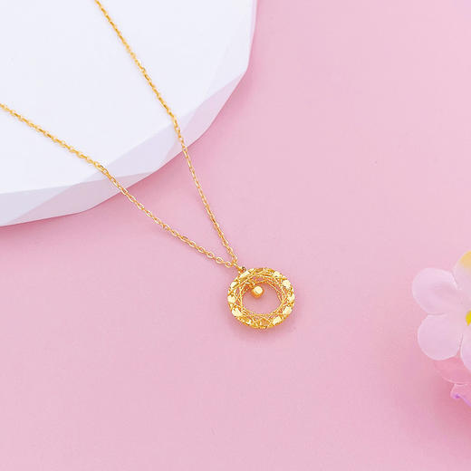 【限时克减150元】足金999 #婚庆 （足金999字印）5G黄金调节镂空绕线珠子圆环套链(5GTL01485)（预售产品下单后不退款不退货不换货不补差价） 商品图1