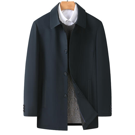 【新款DWP】大依优型大码翻领夹克外套风衣加肥加大肥佬休闲商务上衣男士胖子 商品图0