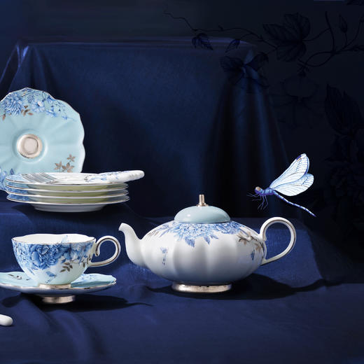 【彼达思】永丰源铂金青花26头茶咖具 商品图1