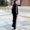 修身短款休闲外套+宽松显瘦简约长款阔腿裤两件套QYM- XYKL-4803-L 商品缩略图3