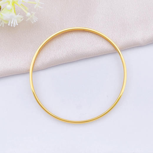 【限时克减150元】足金无氰超轻5D硬金空心固口手镯素圈光圈四方固口手镯（面宽约2.7-3.1mm，厚约1.7mm)(AR5DSZ00019)（预售产品下单后不退款不退货不换货不补差价） 商品图1