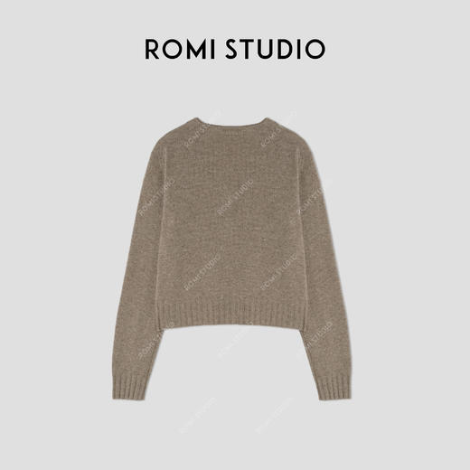 ROMI STUDIO “温柔质感” 7针6s羊绒羊毛混纺V领针织开衫 432WS130 商品图1