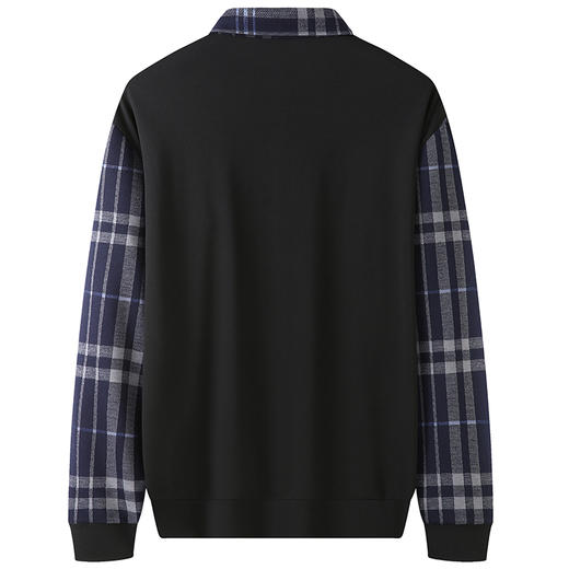 【假两件】【新款DDA】大依优型大码男士假两件长袖T恤商务休闲上衣加肥加大胖子舒适 商品图1