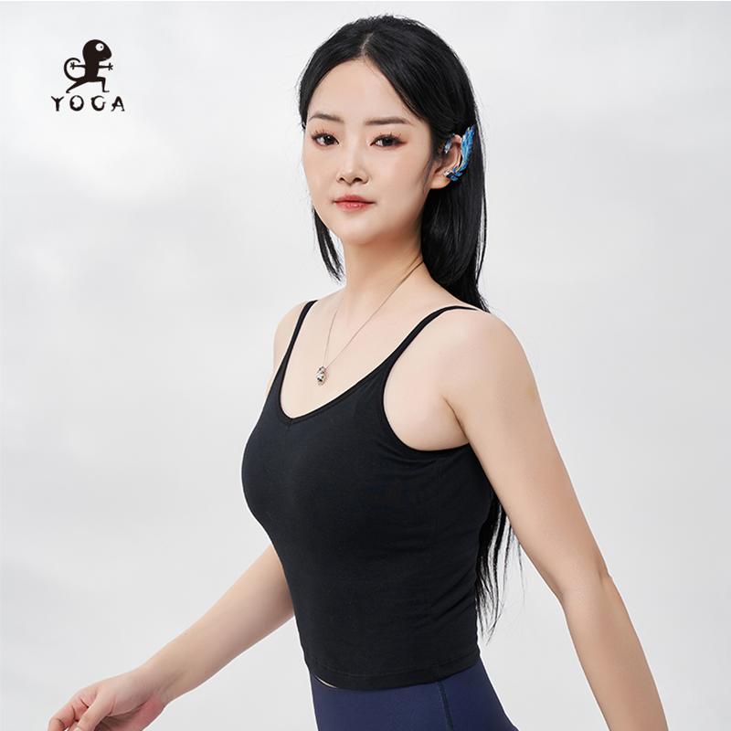 壁虎瑜伽【2108SY066】纯棉大U美背背心（一体式胸垫）【七十二小时发货】