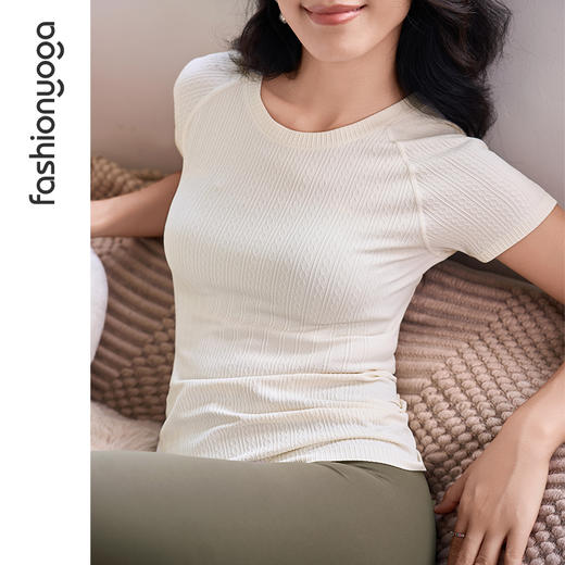 F13382Q弹绞花一体织运动短袖（不含胸垫） 商品图14