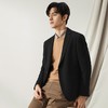 【高端系列】柒牌男士休闲西服2024秋季新款字母提花黑色西装外套	127C70770 商品缩略图1