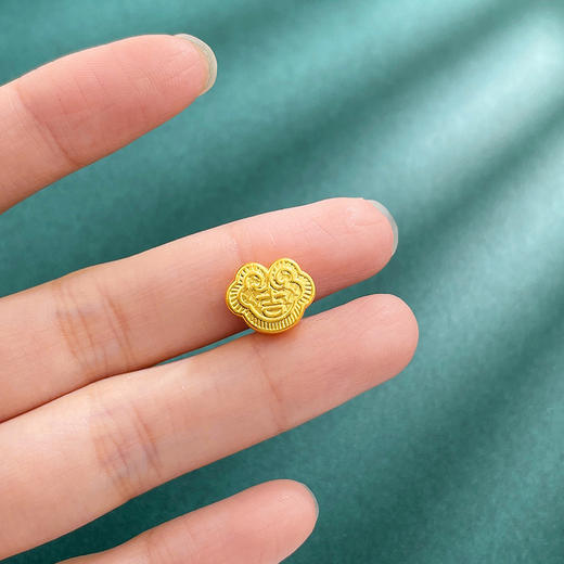 【限时7.5折】【定价黄金】足金 【精品】3D硬金空心仿古法手串配件吉祥如意吉字如意转运珠Diy手串配件(AU3DSC00010)（预售产品下单后不退款不退货不换货不补差价） 商品图2