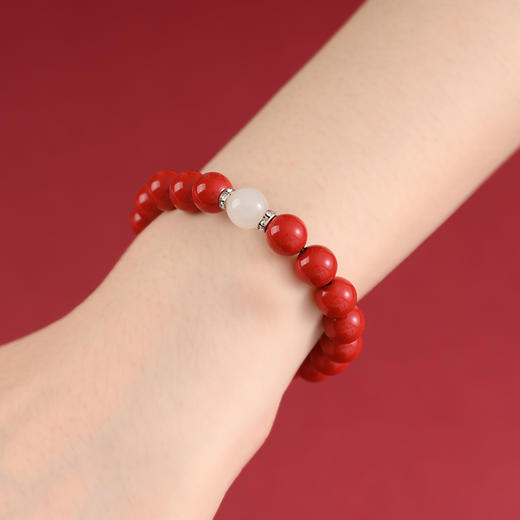 经典】岸纾天然原矿红砂莲蓬和田玉精品手串8mm 商品图8