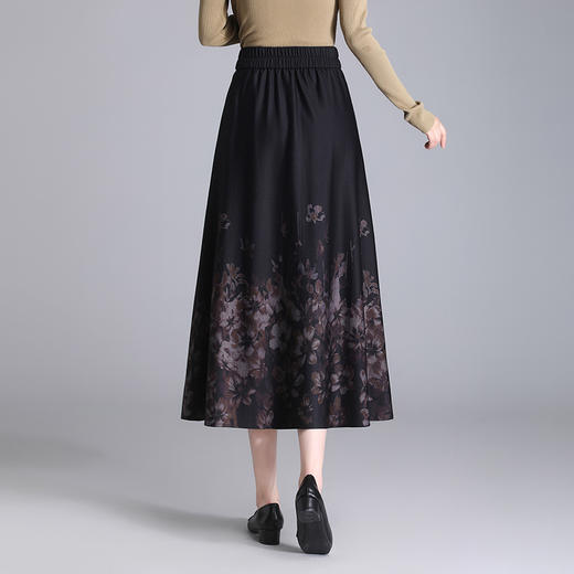 时髦半身裙弹力高腰，印花裙时尚气质A字裙QYM-KDFY-2615-Y 商品图2