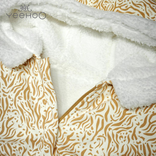 英氏-童衣类（秋）D0英针短帽外套 米白100CM 商品图3