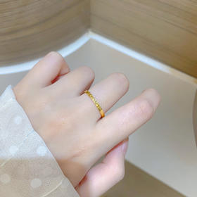 【限时克减150元】足金999.9 #固口戒指 #线戒 #条戒 【精品】固口实心碎碎金圈戒(JZ00956)（预售产品下单后不退款不退货不换货不补差价）（预售产品下单后不退款不退货不换货不补差价）