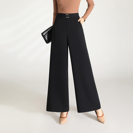 时尚气质阔腿裤，休闲裤长款宽松印花裤QYM- HWM-8815-Y 商品图1