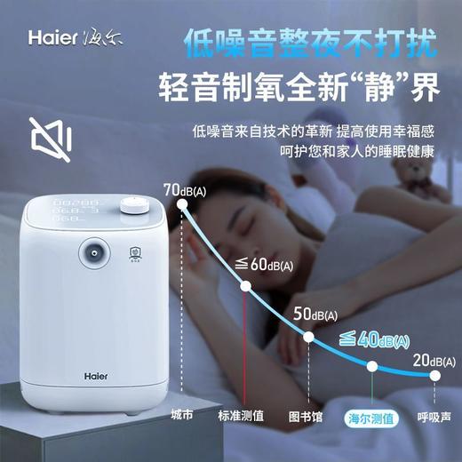 海尔制氧机老人孕妇吸氧1L家庭院线雾化呼吸小型氧气机轻音 商品图1