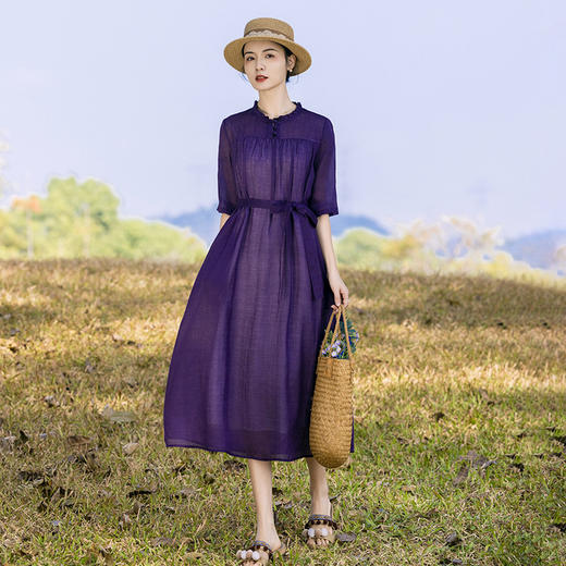 新中式棉麻女装苎麻连衣裙TT96163 商品图0