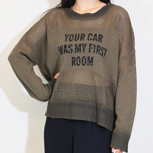 半身缘女装 秋季针织镂空字母印花毛衫243113U01213269 商品图0