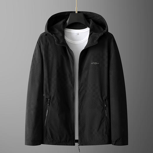 【实体店同款】【双面穿】【新款DPX】大依优型大码男装连帽夹克加肥加大休闲夹克胖子宽松外套上衣 商品图7