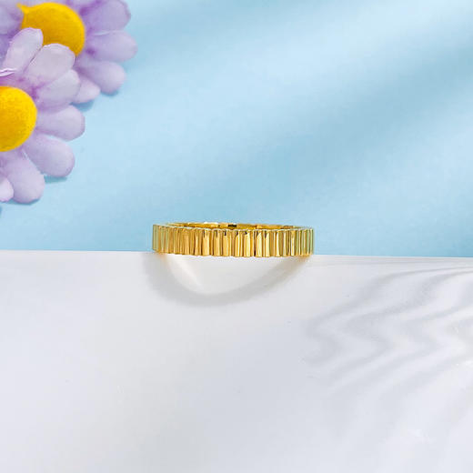 【限时克减150元】足金999 5G黄金空心固口戒指极简几何条纹圈戒固口圈戒(AG5GJZ00256)（预售产品下单后不退款不退货不换货不补差价） 商品图2