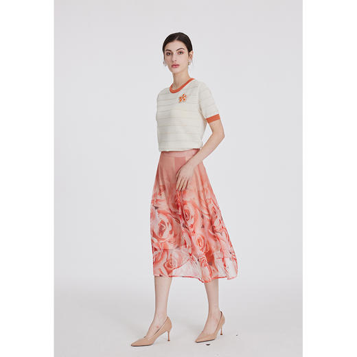 司歌雪纺半裙印花轻薄伞裙C891007X 商品图1