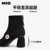 MIO米奥花朵点缀显瘦圆头高跟靴子小众设计时装靴女M245603041 商品缩略图4