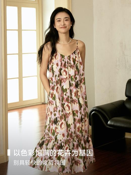 繁花叠影印花吊带连衣裙FCE3DRS169 商品图1