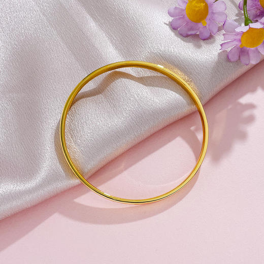 【限时克减150元】足金999.9 【精品】空心固口手镯镜面金车花米字手镯（面宽约2.6-3.0mm，厚约1.2mm)(AISZ00646-1)（预售产品下单后不退款不退货不换货不补差价） 商品图1